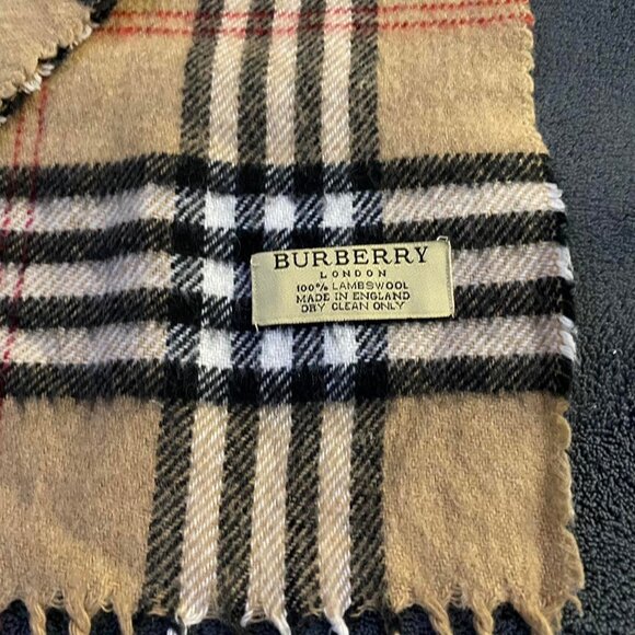 BURBERRY scarf beige nova check 100% lambswool authentic from London England - Picture 3 of 7